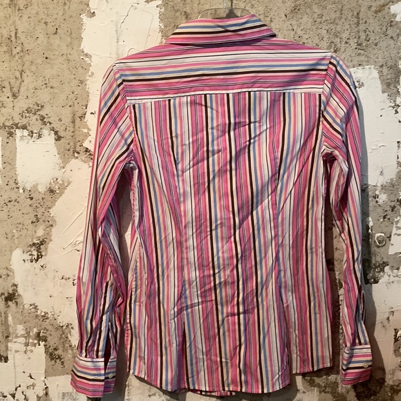 Made in Italy 🇮🇹High QualityCottonStretch Pink Striped ButtonDown Fitted Shirt - Picture 4 of 13
